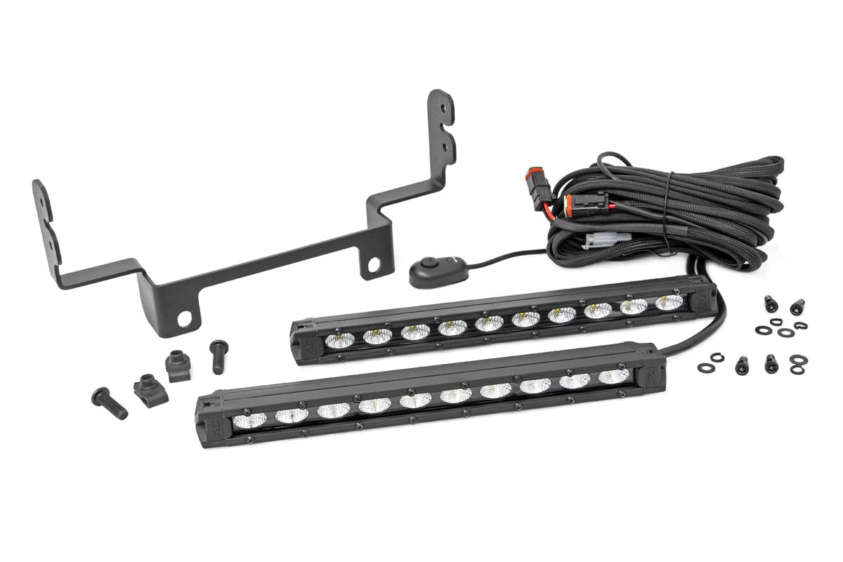 LED-Beleuchtungsset | Stoßstangenmontage | 10 Zoll Schwarzes Slimline-Paar | Honda Pioneer 1000 — Bild 2