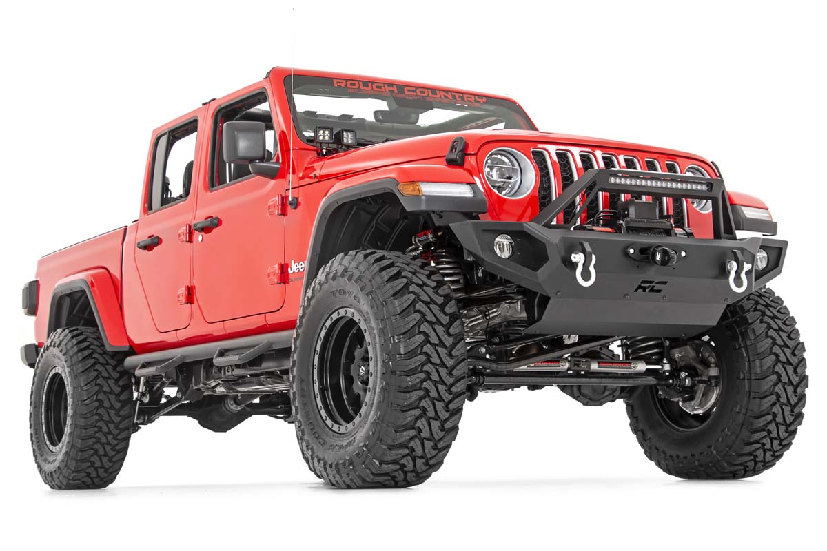 LED-Beleuchtungsset | Quad | Motorhaubenmontage | 2" Schwarz | Gelbe Tagfahrleuchten | Jeep Gladiator JT/Wrangler JL (18–26) — Bild 4