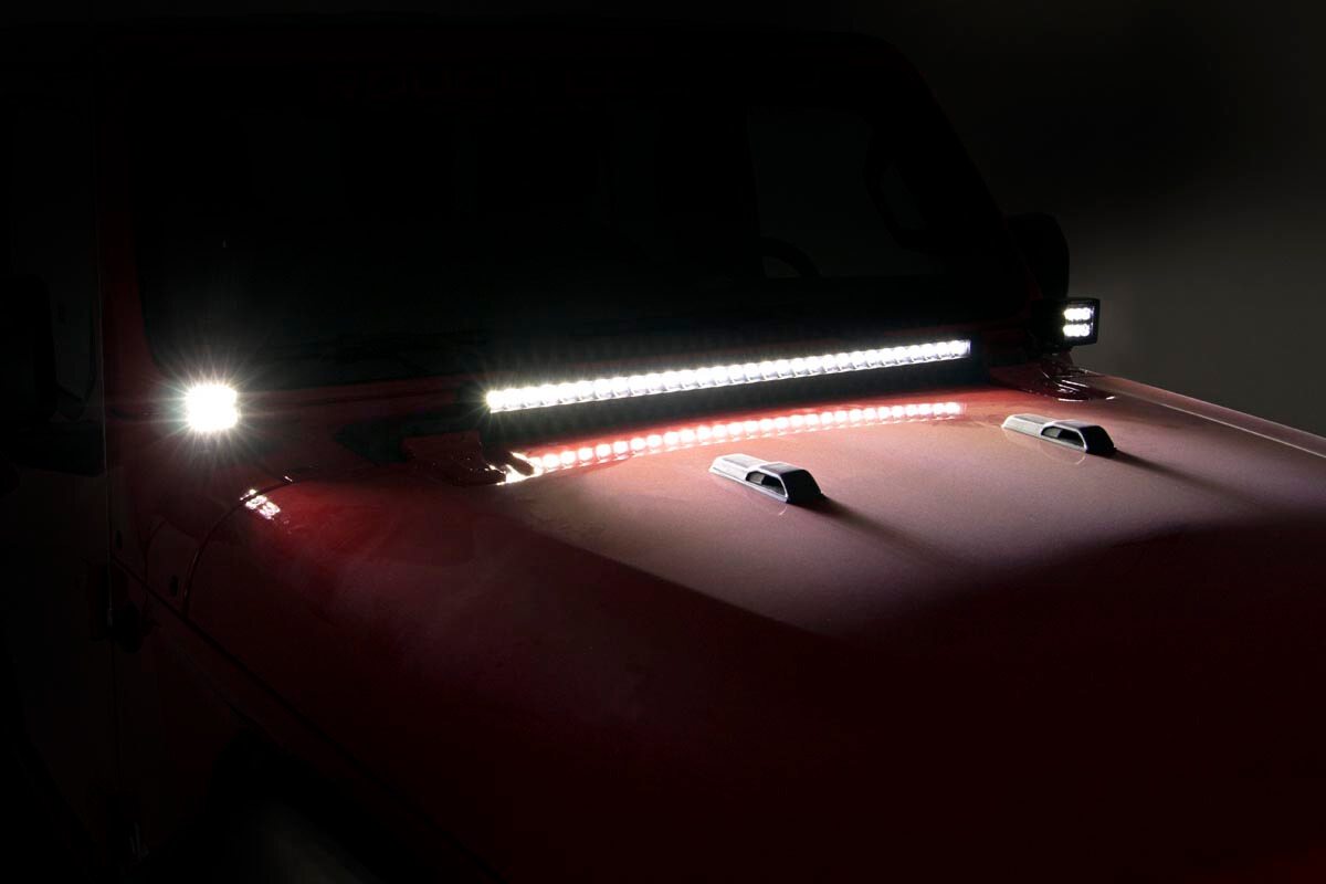LED-Beleuchtungsset | Montage an der Motorhaube | 30 Zoll Schwarz, einreihig | Jeep Gladiator JT/Wrangler JL (18–26) — Bild 6