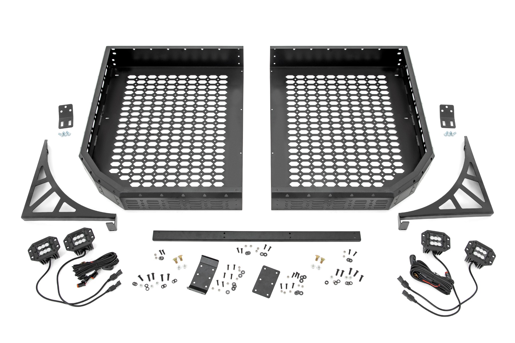 Cargo Rack | Dual 2" Black LED Pairs | Flush Mount | CFMOTO UFORCE 1000