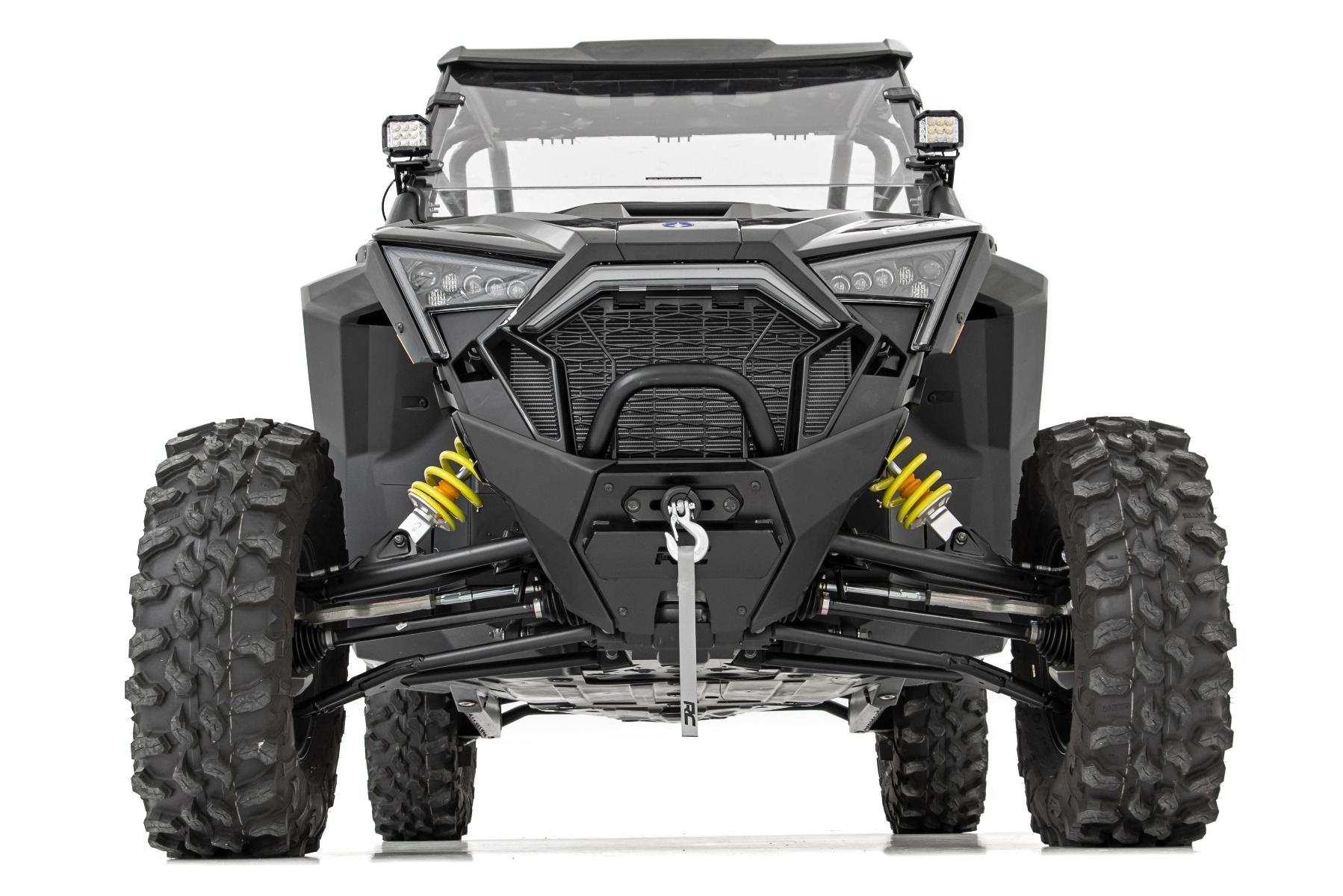 LED-Beleuchtungsset | Befestigung an der A-Säule | 2 Zoll Schwarz, Paar | Gelbe Tagfahrleuchten | Polaris RZR PRO XP — Bild 4