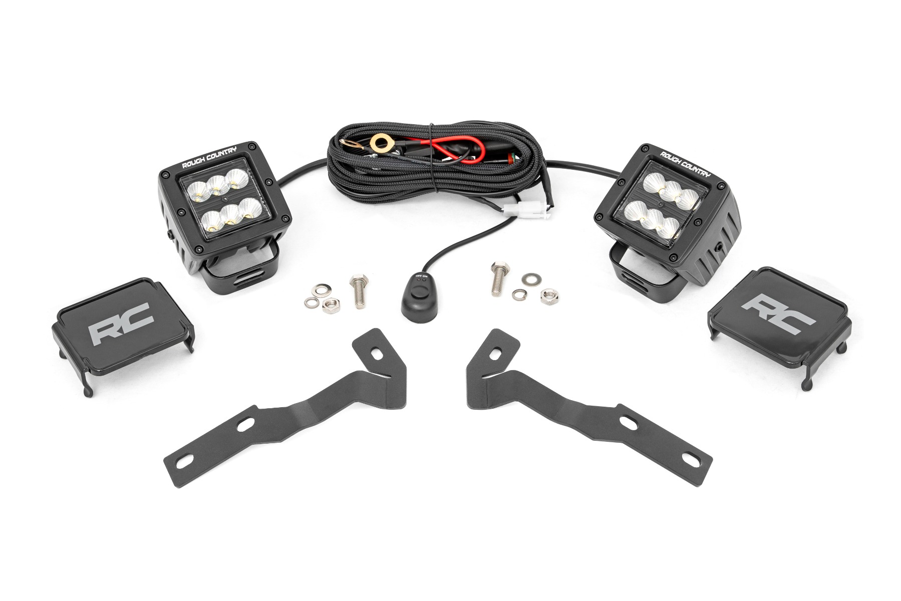 LED-Beleuchtungsset | Ditch-Montage | 2 Zoll Schwarz, Paar | Flutlicht | Toyota Tacoma (16–23)