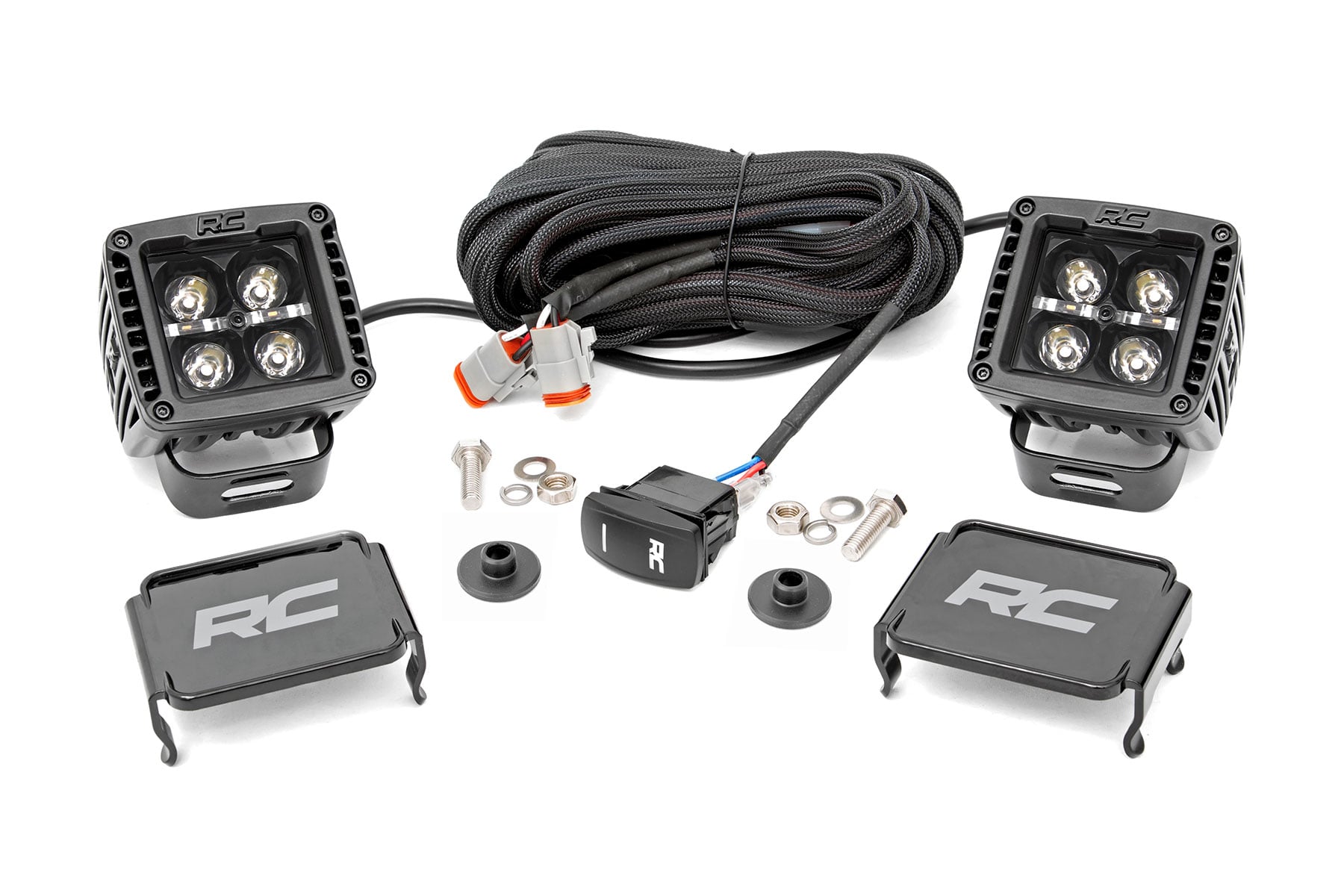 LED-Beleuchtungsset | Befestigung an der Kotflügelkante | 2" Schwarz, Paar | Weiße Tagfahrleuchten | Ford Bronco (21–26)