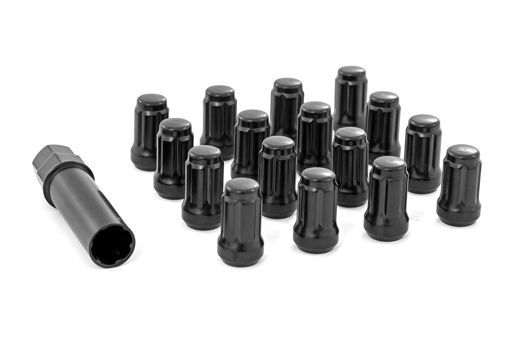 Radmuttern-Set | M12x1,5 | 16 Stück | mit Keilverzahnung | schwarz