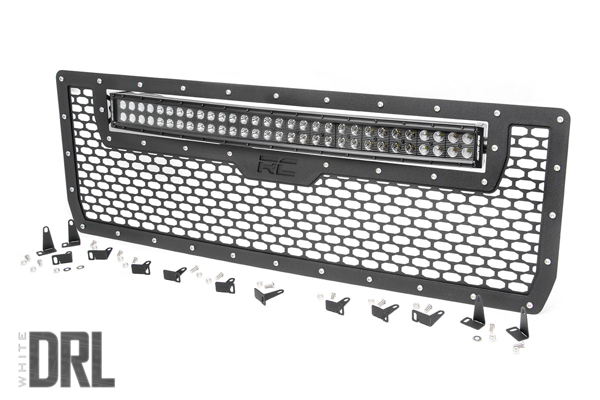 Kühlergrill | 30 Zoll Zweireihige LED-Leuchten | Schwarz | Weiße Tagfahrleuchten | GMC Sierra 1500 (2014–2015) — Bild 7