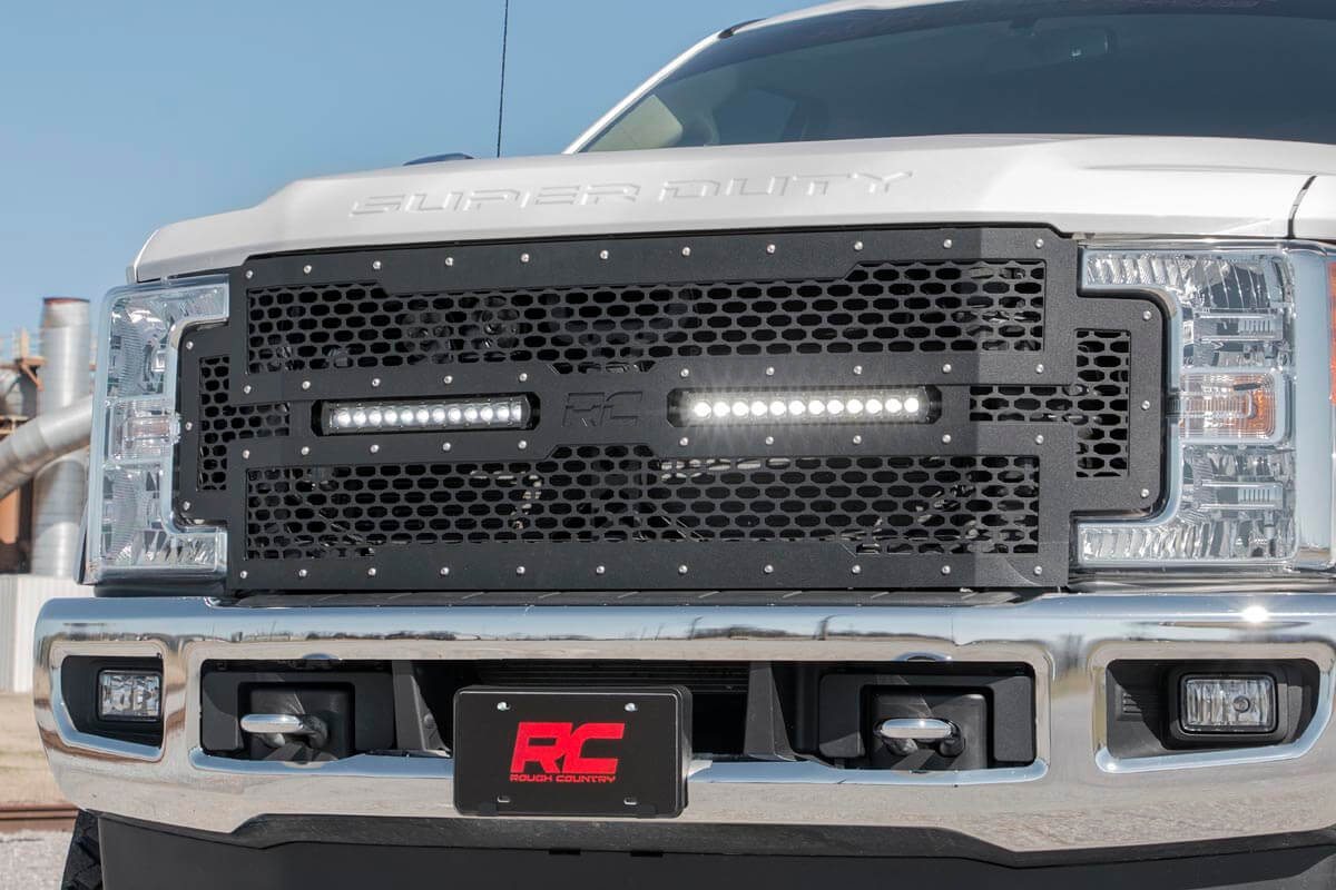 Kühlergrill aus Gitter | 12 Zoll Zweireihige LED-Leuchten | Schwarz | Ford F-250/F-350 Super Duty (17–19) — Bild 6