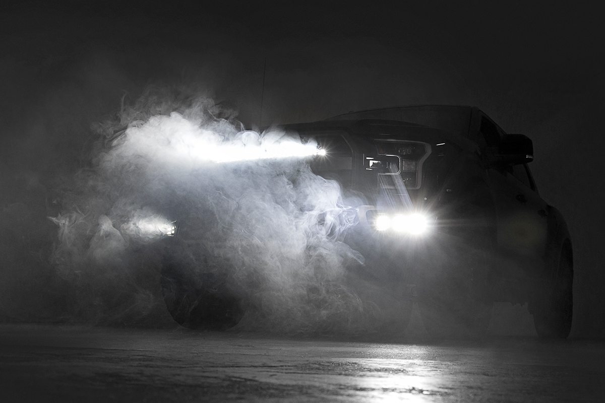 LED-Bausatz | Nebelscheinwerferhalterung | Dreifach 2" Schwarz, Paar | Weiße Tagfahrleuchten | Ford Raptor (17–20) — Bild 6