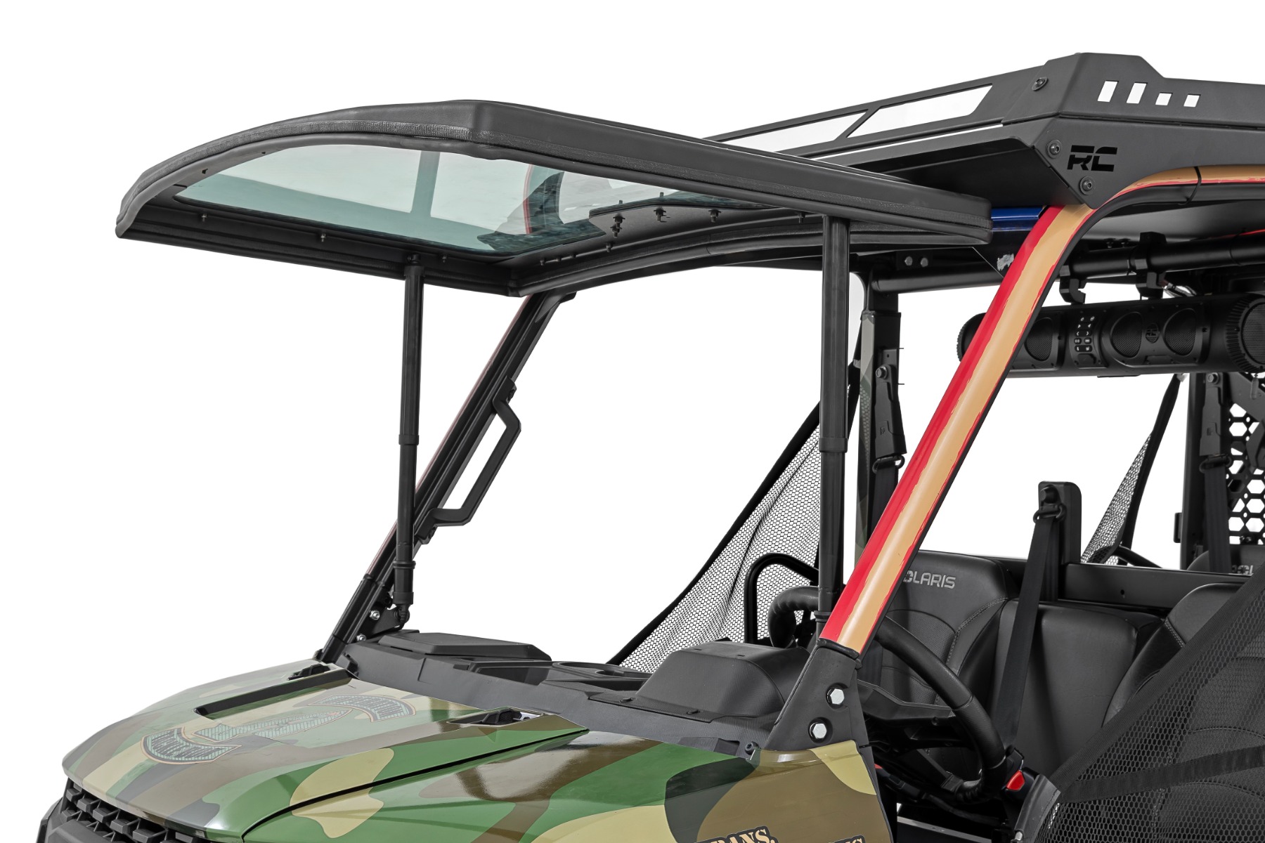 Elektrisch neigbare Windschutzscheibe | Glas | Geformter Rahmen | Polaris Ranger XP 1000