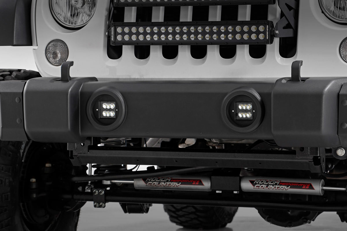 LED-Beleuchtungsset | Nebelscheinwerferhalterung | 2 Zoll Schwarz, Paar | Jeep Wrangler JK/Wrangler Unlimited (10–18) — Bild 2