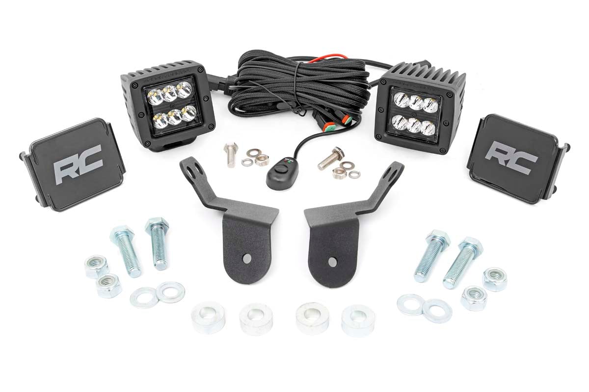 LED-Beleuchtungsset | Befestigung am Überrollbügel | 2 Zoll Schwarz, Paar | Honda Pioneer 1000 — Bild 9
