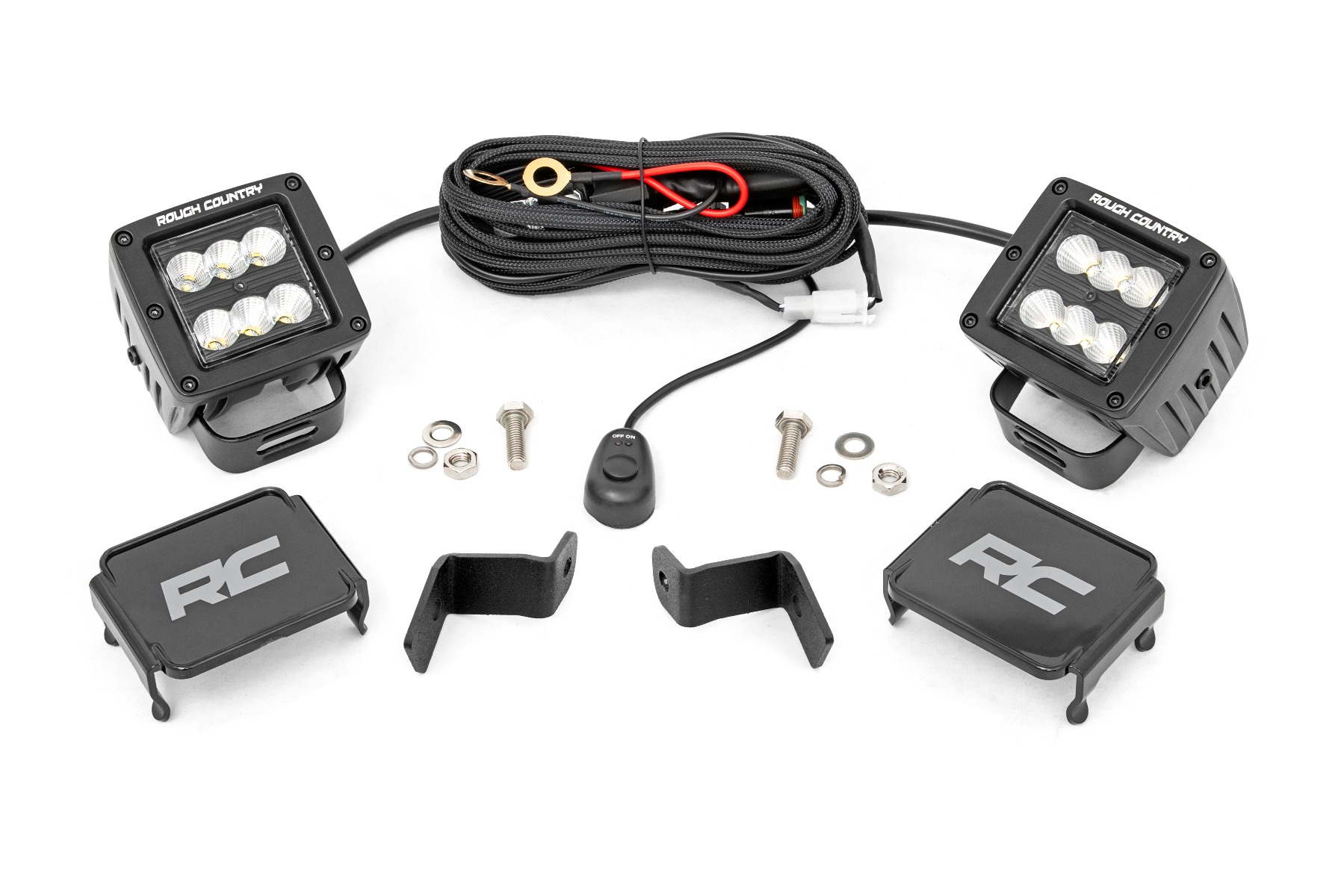 LED-Beleuchtungsset | Befestigung am Graben | 2" Schwarz, Paar | Flutlicht | Ford F-150 (15–26)/F-150 Lightning (22–26)