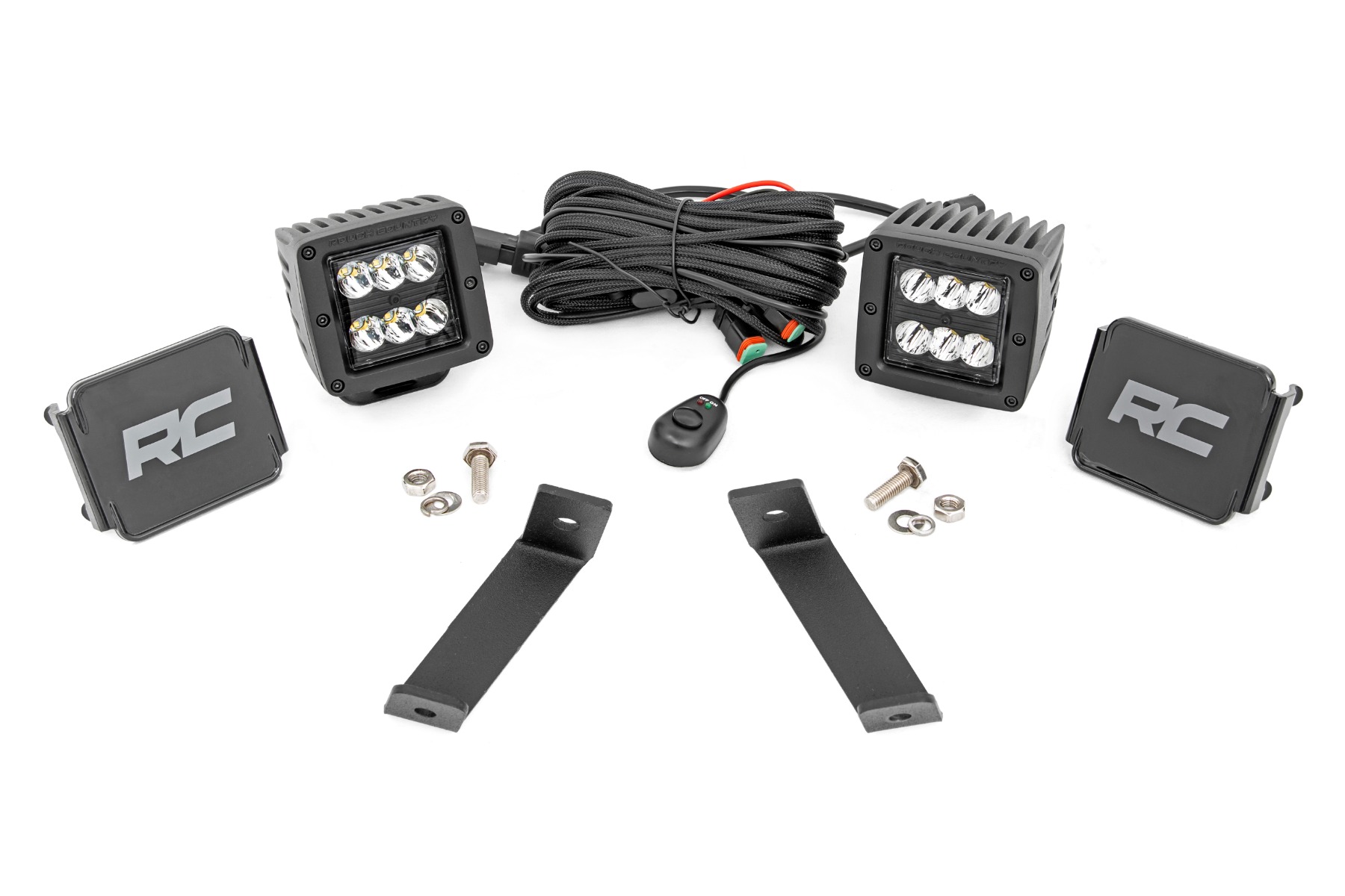 LED-Beleuchtungsset | Befestigung an der Seitenleiste | 2" Schwarz, Paar | Spot | Jeep Cherokee KL (14–21)
