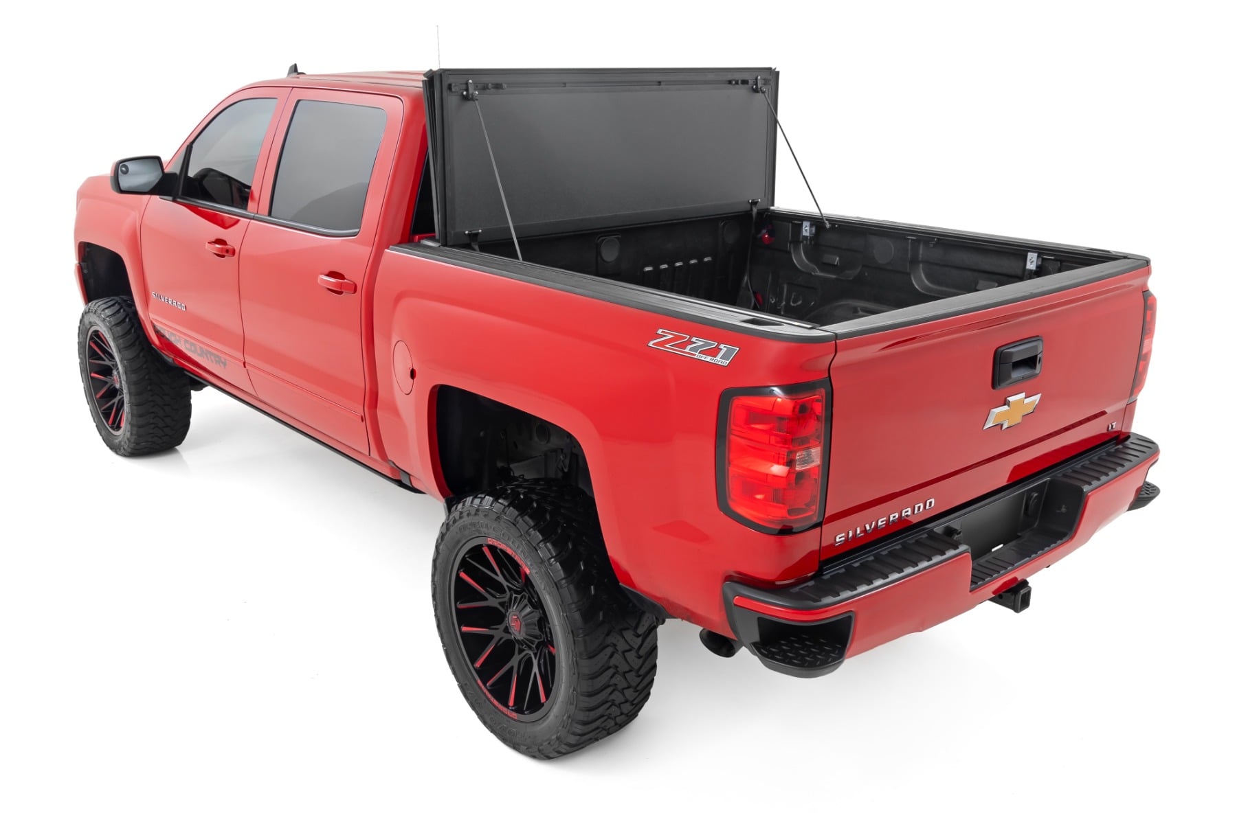 Stabile, dreifach faltbare, hochklappbare Ladeflächenabdeckung | 6'7 Zoll Ladefläche | Relingabdeckung | Chevy/GMC 1500/2500HD/3500HD (2014–2019) — Bild 6