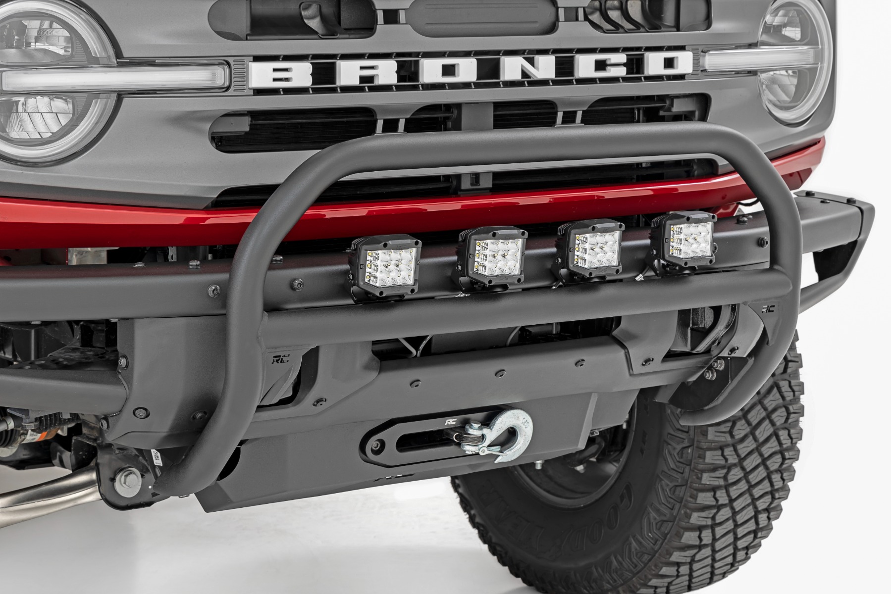 Frontschutzbügel | 4 Zoll runde LED-Leuchten (4 Stück) | OE Modular Steel | Ford Bronco 4WD (21–26) — Bild 2