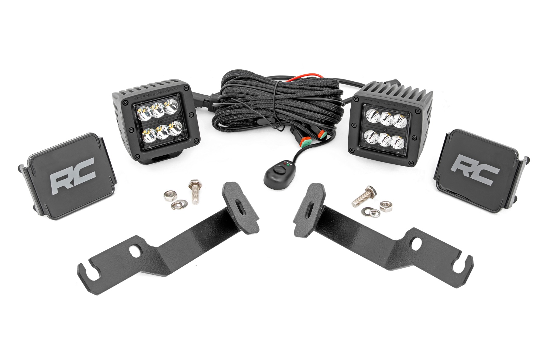 LED-Beleuchtungsset | Einbau in die Sattelkupplung | 2 Zoll Schwarz, Paar | Spot | Toyota Tacoma (05–15)