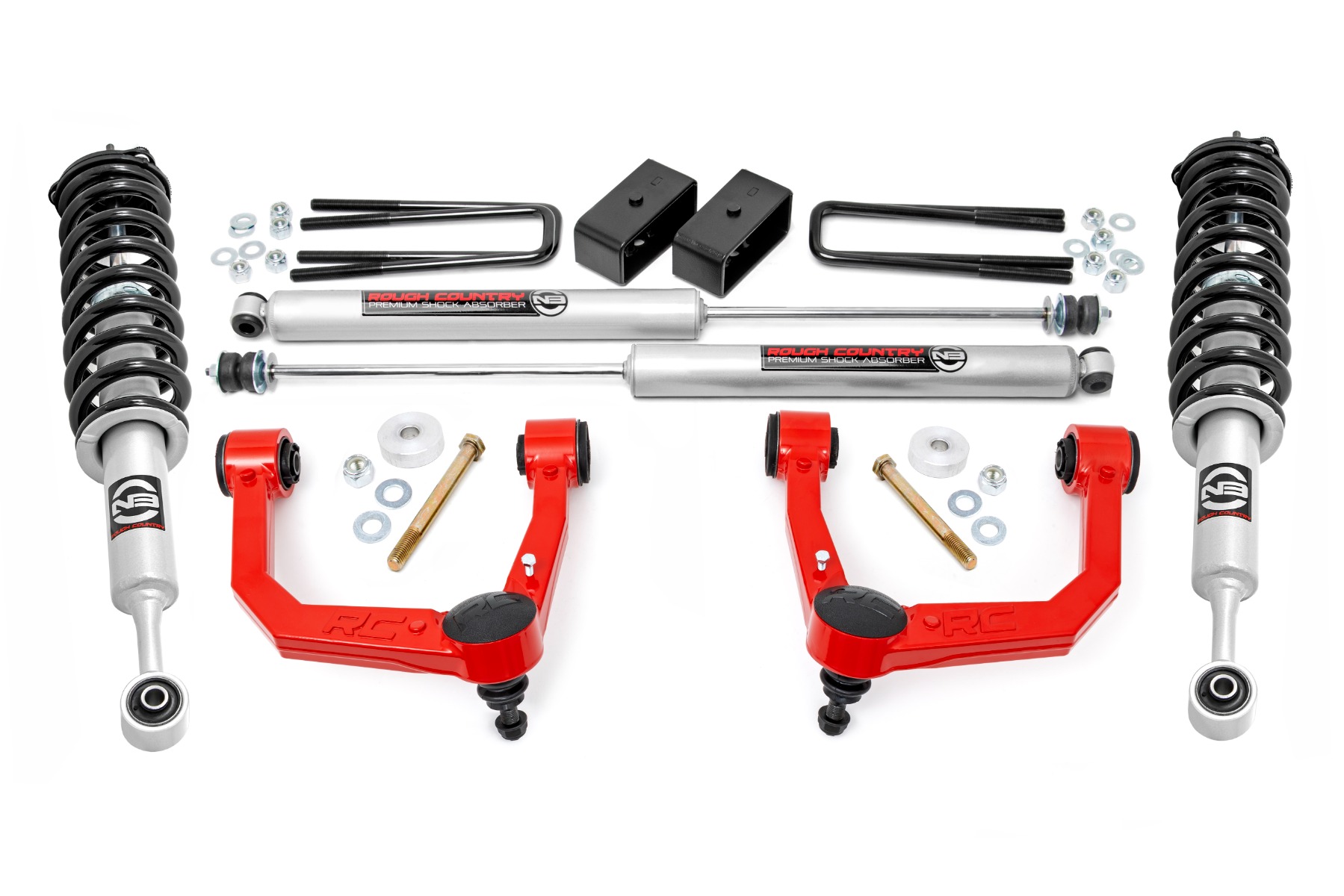 3,5-Zoll-Lift Kit | Rote obere Querlenker | N3-Federbeine | Toyota Tacoma 2WD/4WD (2005–2023)
