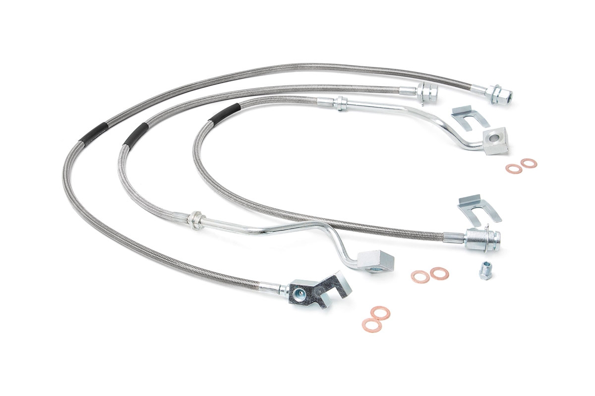 Bremsleitungen | Edelstahl | Vorne und hinten | 4–6 Zoll Höherlegung | Ford F-250/F-350 Super Duty (99–04)