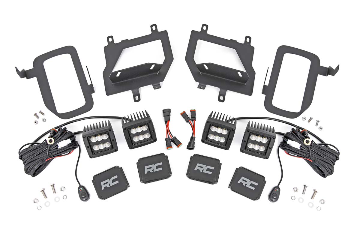 LED-Bausatz | Nebelscheinwerferhalterung | 2er-Set 2 Zoll in Schwarz | Spot/Flutlicht | Ford F-150 (2015–2017)