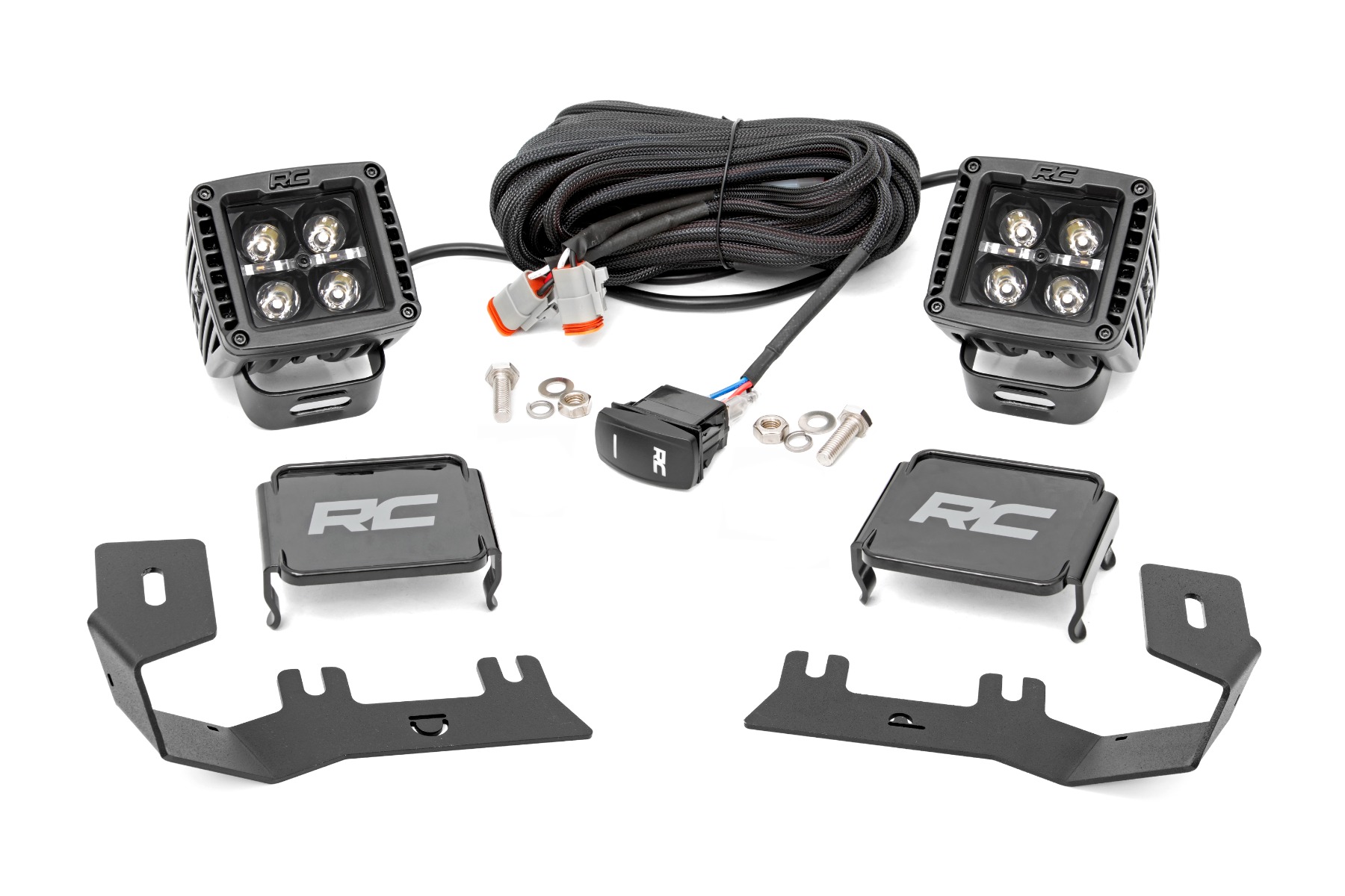 LED-Scheinwerfer-Set | 2 Zoll, schwarz, Paar | Weißes Tagfahrlicht | Chevy/GMC 1500 (2014–2018 & Classic)