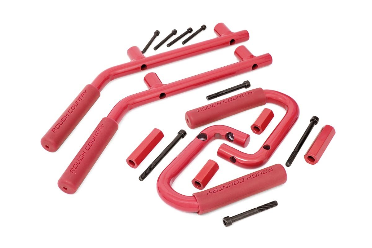Haltegriffe | Stahl | FR & RR | Rot | Jeep Wrangler JK/Wrangler Unlimited (07–18)