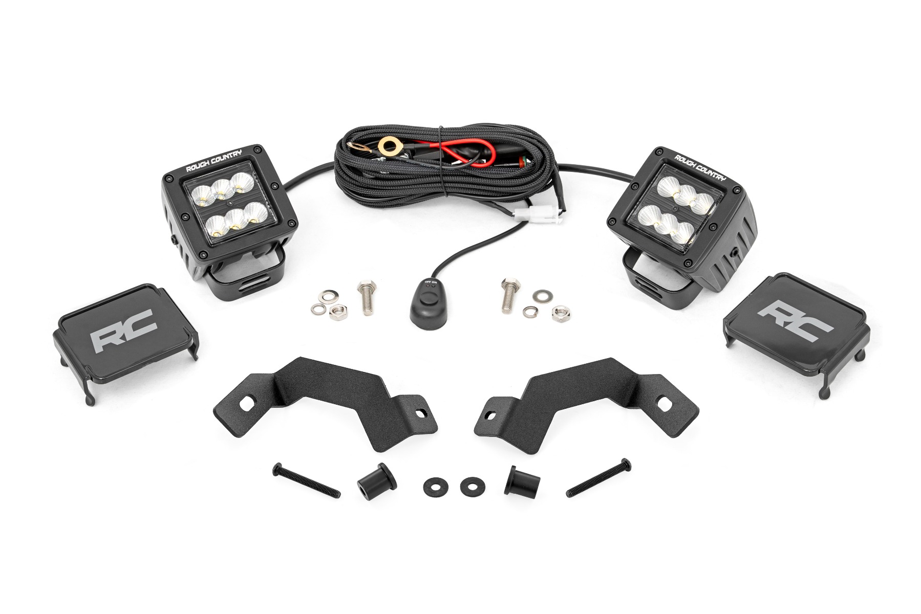 LED-Beleuchtungsset | Beifahrerseiten-Montage | 2" Schwarz, Paar | Flutlicht | Toyota Land Cruiser (24–26)