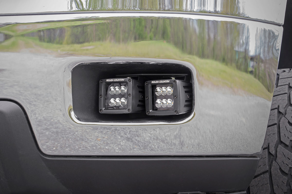 LED-Bausatz | Nebelscheinwerferhalterung | 2 Zoll Schwarz, Paar | Gelbe Tagfahrleuchten | Chevy Silverado 2500 HD/3500 HD (2011–2014) — Bild 5