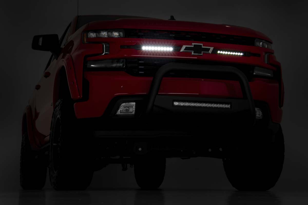 LED-Beleuchtungsset | Montage am Kühlergrill | 10 Zoll Schwarzes Slimline-Paar | Chevy Silverado 1500 (19–22) — Bild 5