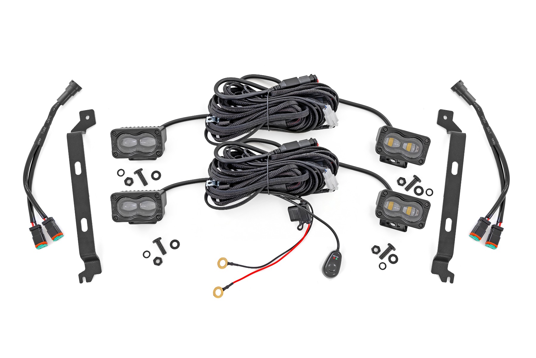 LED-Nebelscheinwerfer-Set | 3x1,75 Zoll Black Series Slim Aux | Gelb | Toyota Tacoma (24–26)