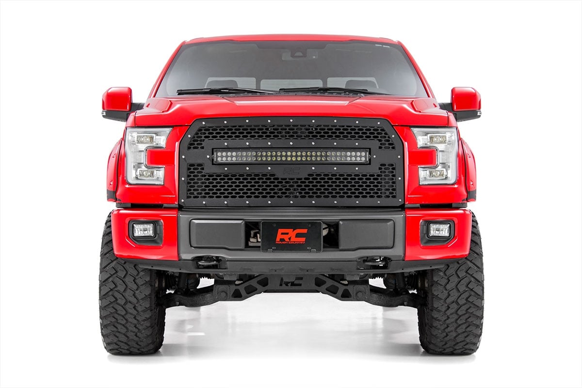 Kühlergrill | 30 Zoll Zweireihige LED-Leuchten | Schwarz | Gelbe Tagfahrleuchten | Ford F-150 (2015–2017) — Bild 7