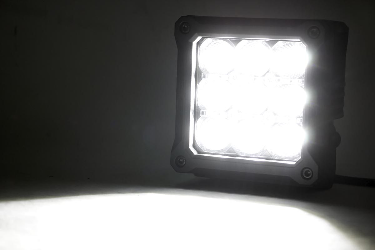 4-Zoll-LED-Lichtmodule der Chrome-Serie | Quadratisch | Weiße Tagfahrleuchten | Paar — Bild 2