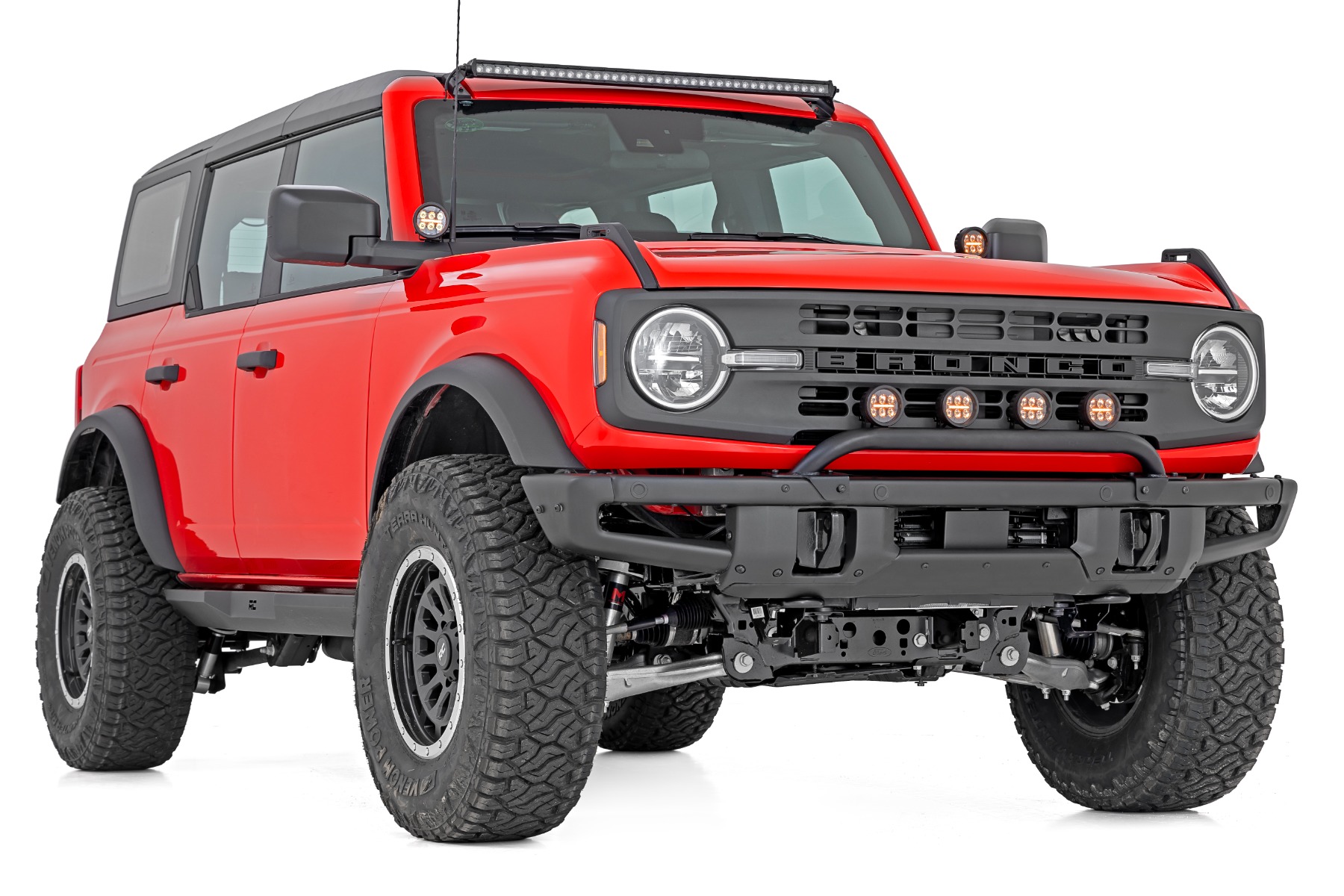 Halterung für Lichtleiste | 3.5" Runde LED (Vierfach) | Schwarz | Gelbes Tagfahrlicht | OE Modular Steel | Ford Bronco (21–24) — Bild 3
