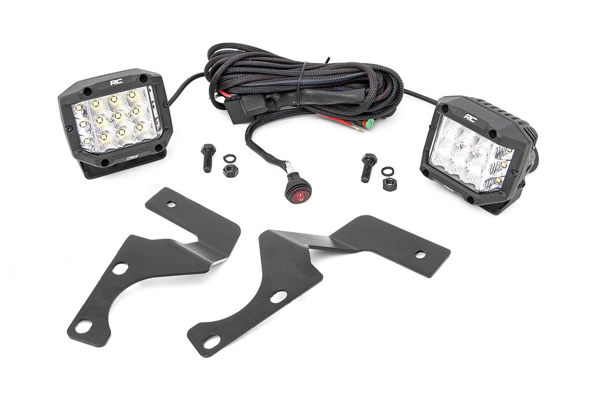 LED-Beleuchtungsset | Grabenmontage | 3" Chrom-Weitwinkel-Paar