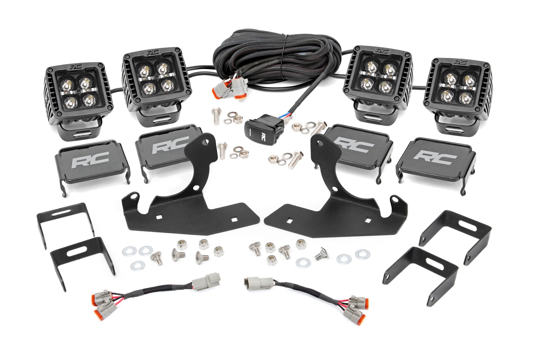 LED-Beleuchtungsset | Nebelscheinwerfer | 2 Zoll Schwarz, 2er-Set | Weiße Tagfahrleuchten | Chevy Silverado 1500/2500HD/3500HD 2WD/4WD