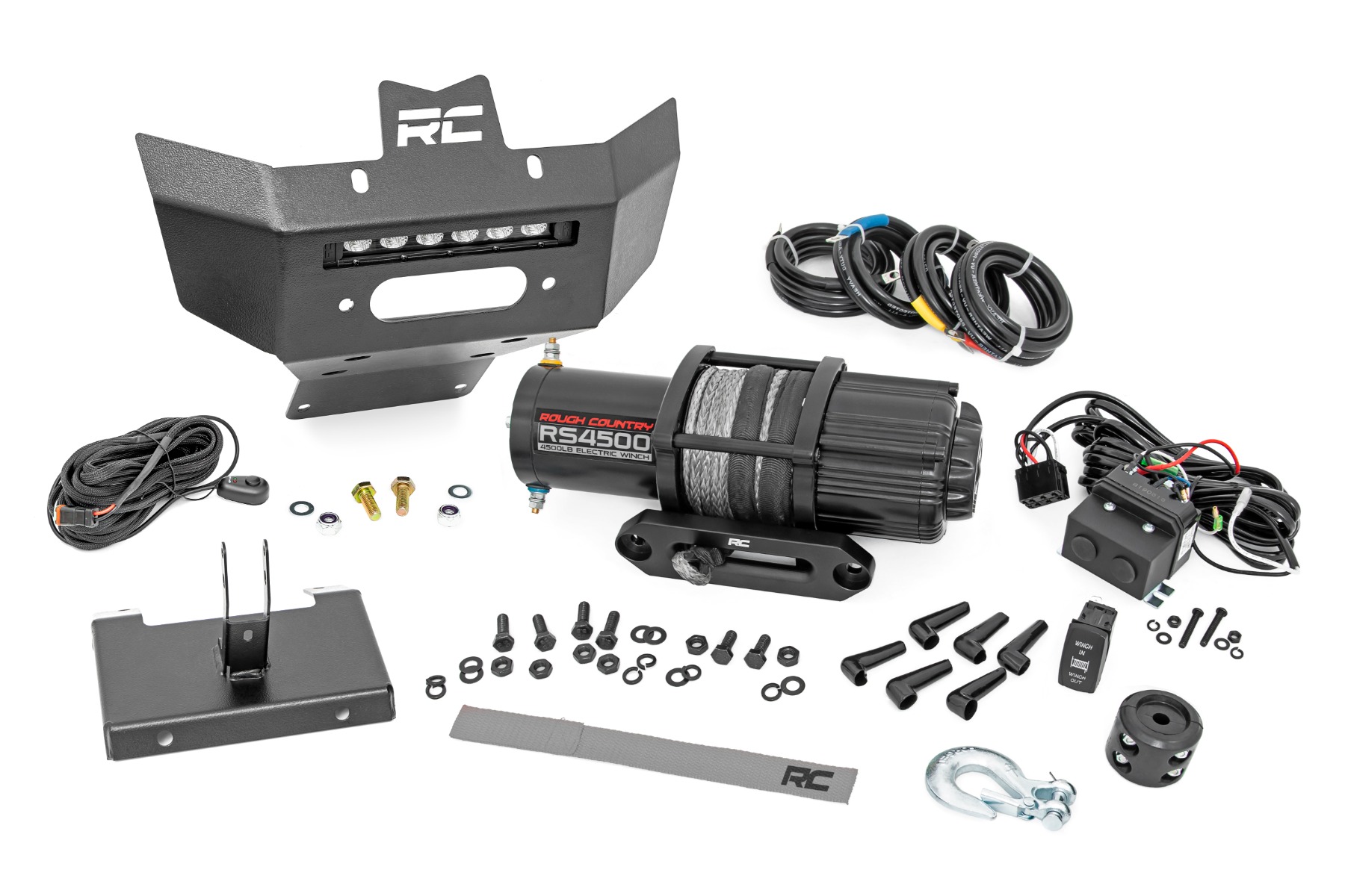 Windenstoßstange | 4500-Lb-Seilwinde | LED der Black Series | 6 Zoll-Beleuchtung | Can-Am Renegade 1000/Renegade 500