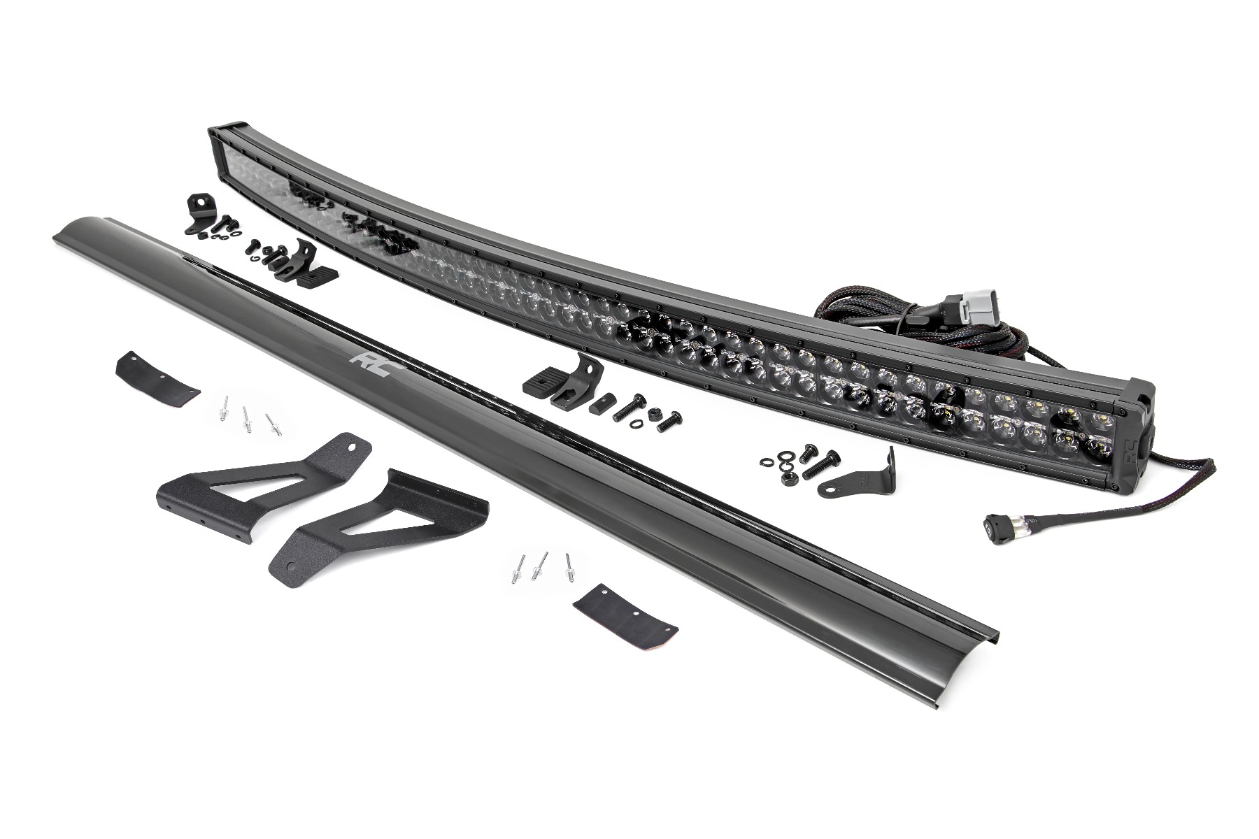 LED-Beleuchtungsset | Windschutzscheibenhalterung | 50 Zoll BLK zweireihig | Weiße Tagfahrleuchten | Jeep Cherokee XJ (84–01)