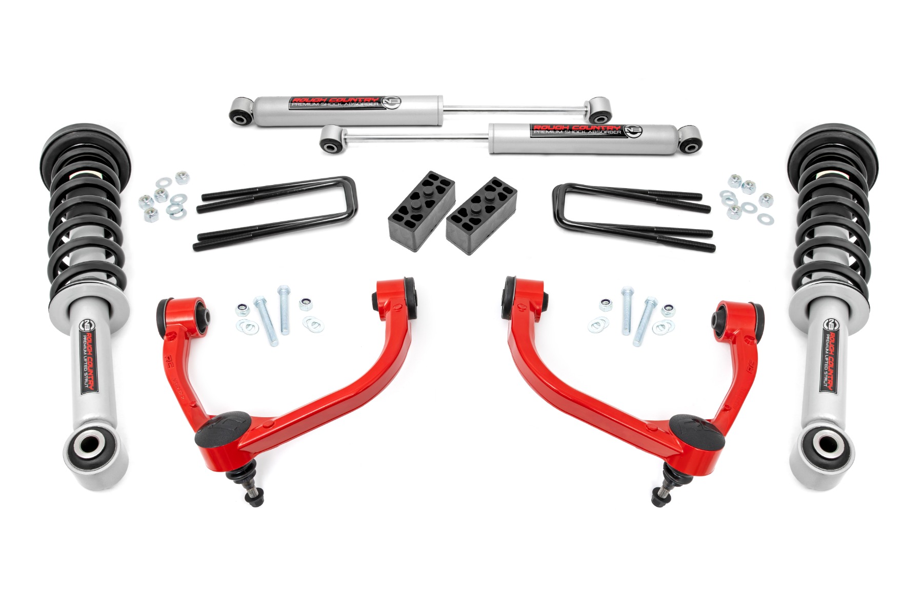 3-Zoll-Lift Kit | N3-Federbeine | Ford F-150 4WD (2009–2013) | Rote Ausführung
