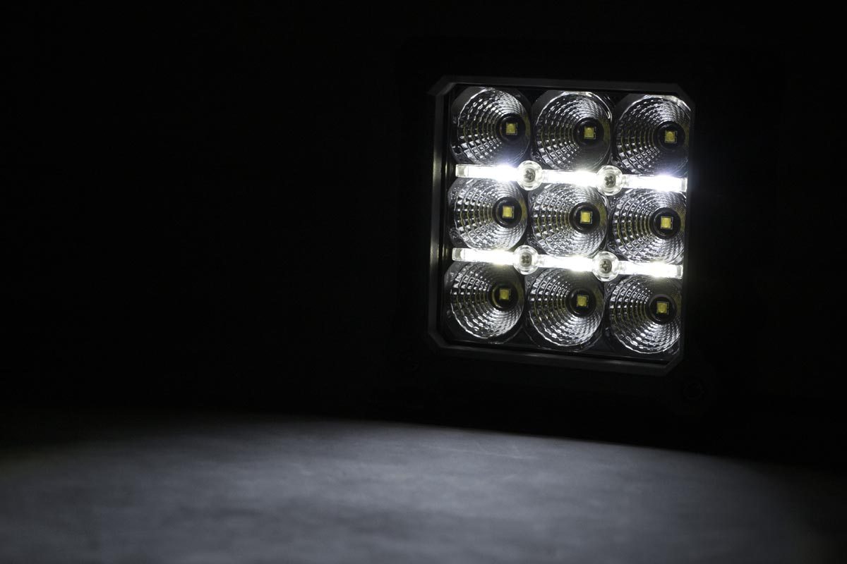 4-Zoll-LED-Lichtmodule der Chrome-Serie | Quadratisch | Weiße Tagfahrleuchten | Paar — Bild 3