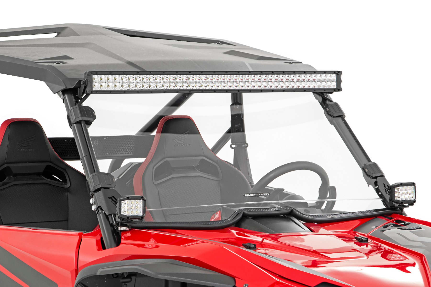 LED-Beleuchtungsset | Befestigung am Schutzbügel | 2 Zoll Schwarzes Paar | Gelbe Tagfahrleuchten | Honda Talon 1000 — Bild 2