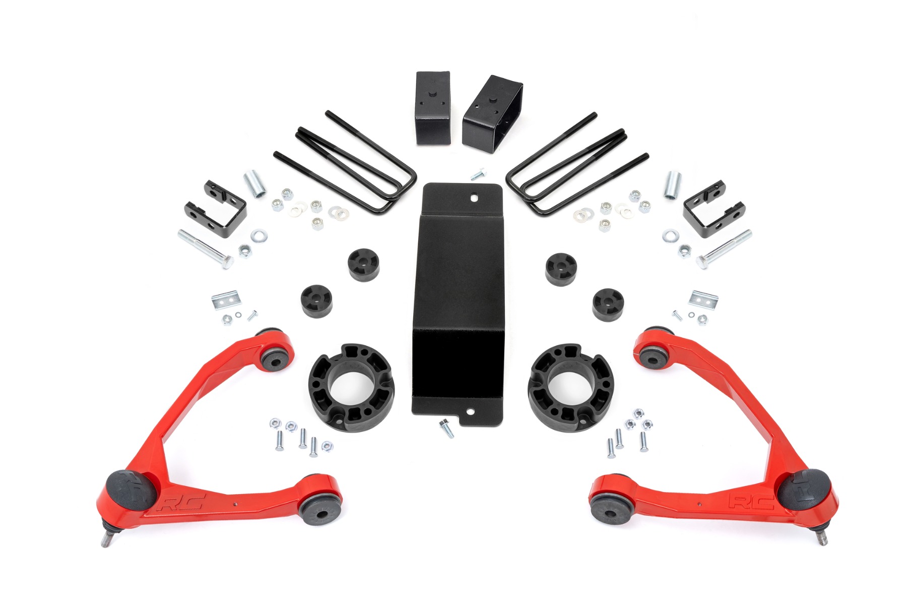 3,5-Zoll-Lift Kit | Mag-Ride | Aluminium/Gussstahl | GMC Sierra 1500 Denali (2014–2016) | Rote Ausführung