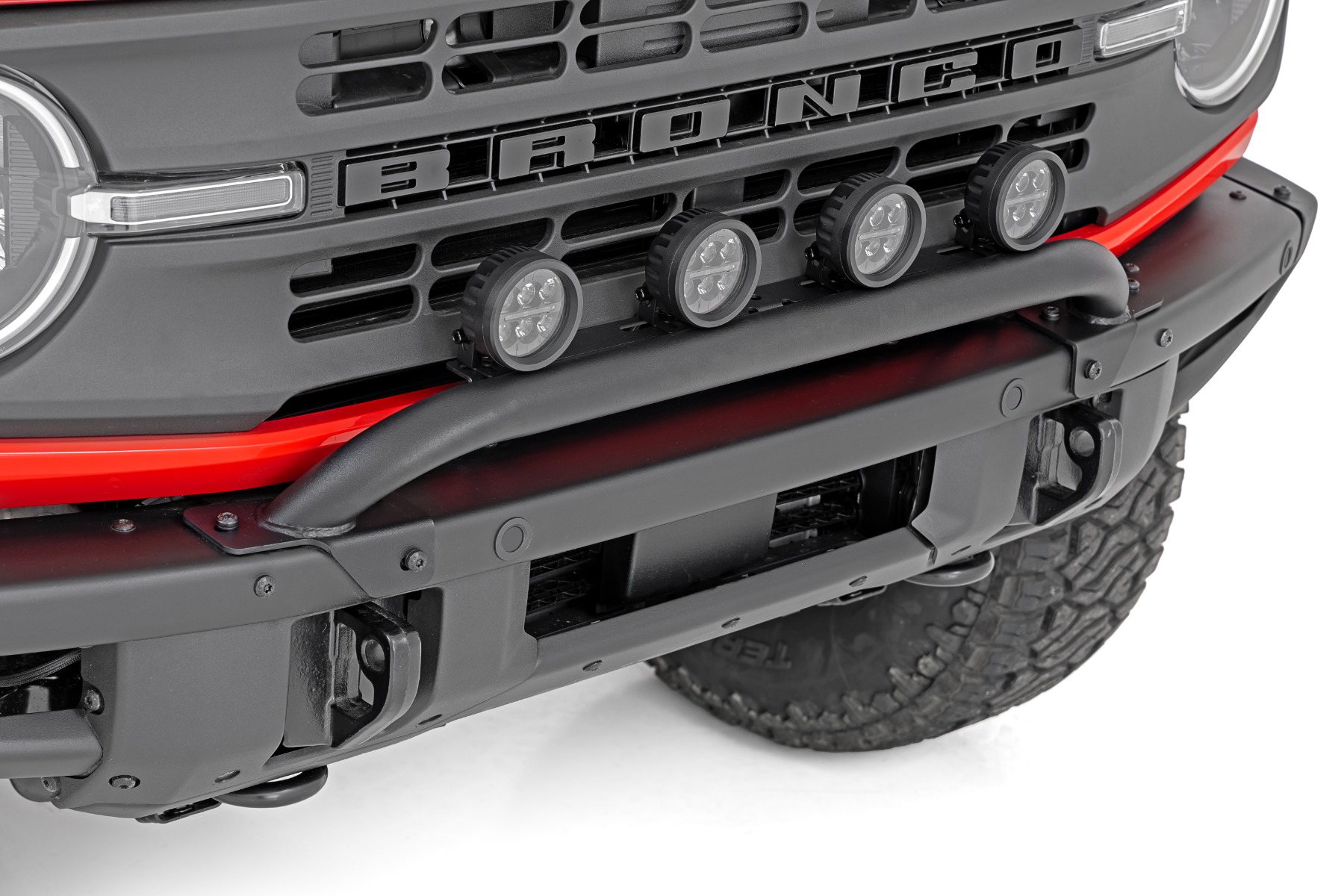 Halterung für Lichtleiste | 3.5" Runde LED (Vierfach) | Schwarz | Gelbes Tagfahrlicht | OE Modular Steel | Ford Bronco (21–24) — Bild 6