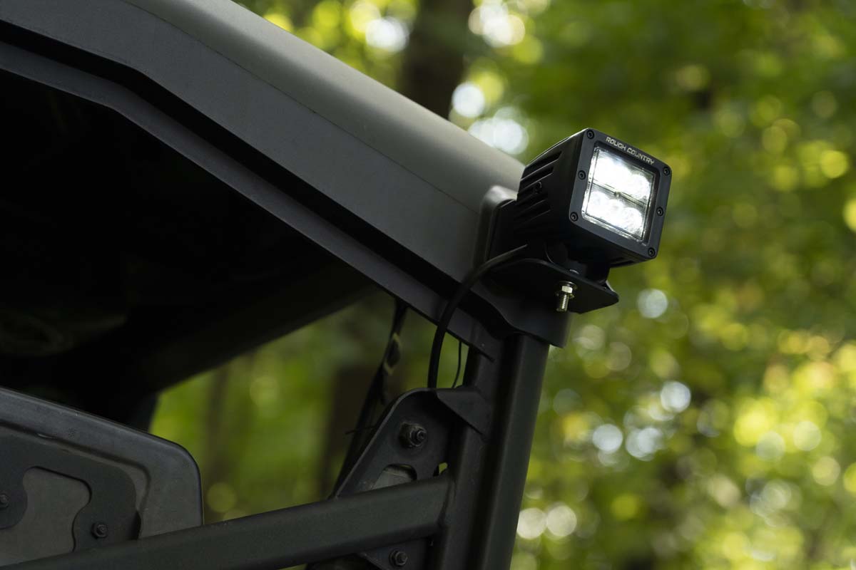 LED-Leuchte | Anbringung an der Fahrerkabine | 2 Zoll Schwarz, Paar | Breitstrahl | Can-Am Defender HD 5/HD 8/HD 9/HD 10 — Bild 5