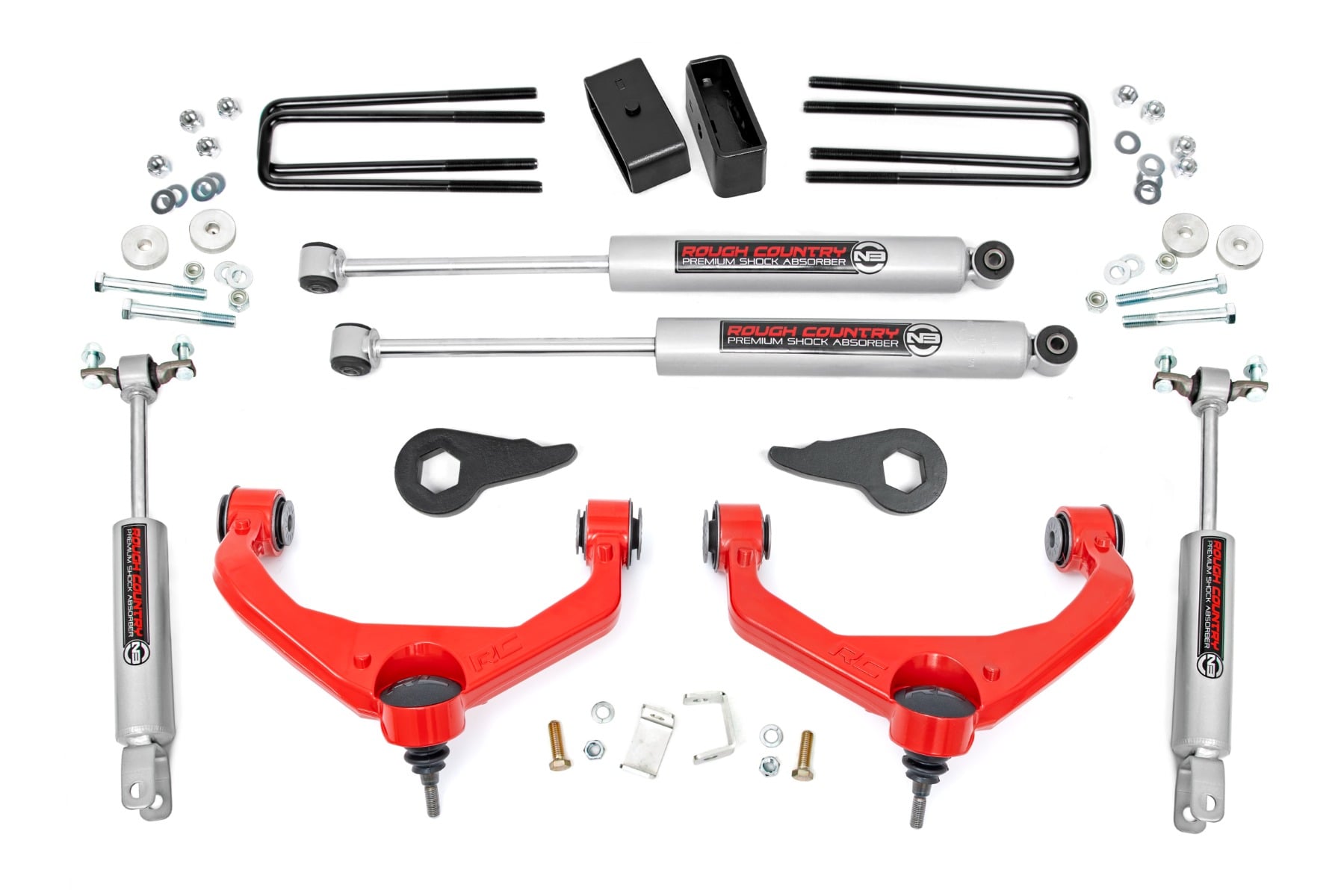 3,5-Zoll-Lift Kit | Chevy/GMC 2500HD/3500HD 2WD/4WD (2011–2019) | Rote Ausführung