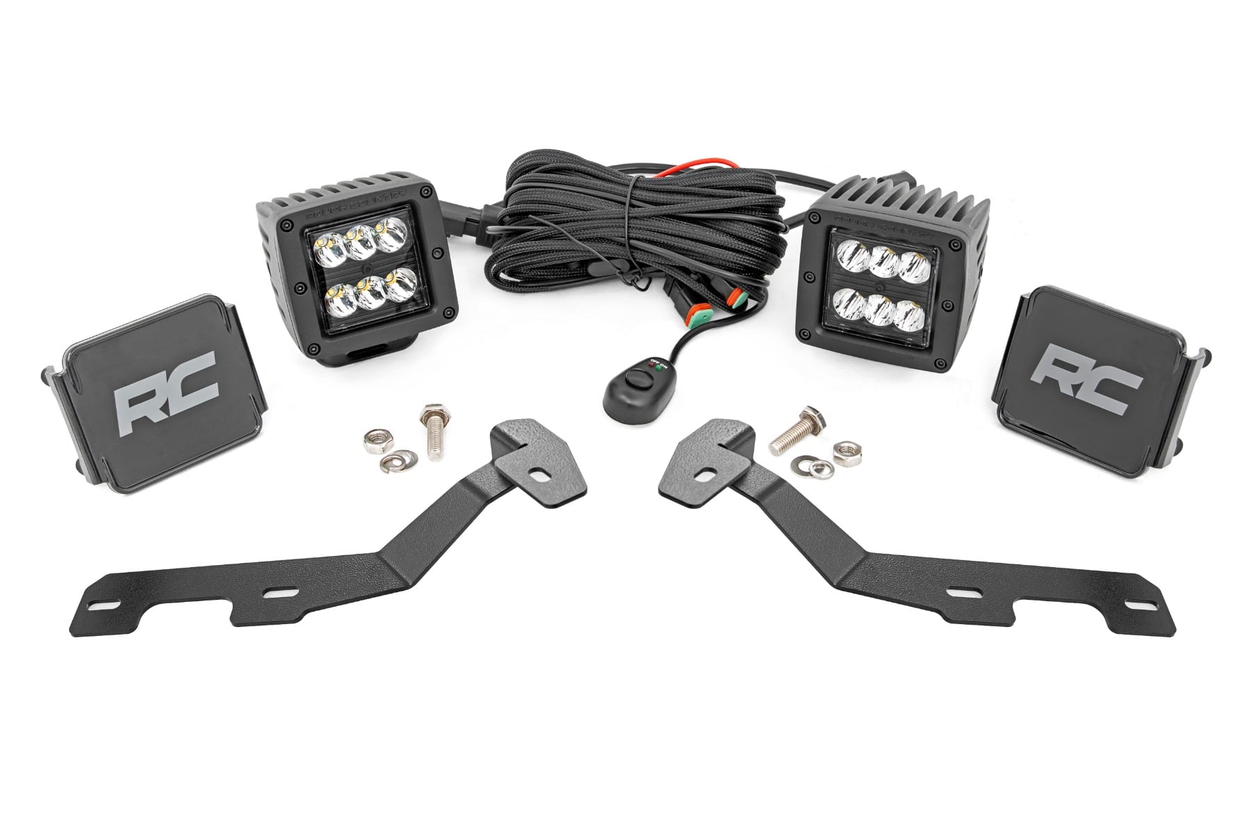 LED-Beleuchtungsset | Befestigung an der Seitenleiste | 2" Schwarz, Paar | Spot | RAM 1500 2WD/4WD (19–26)