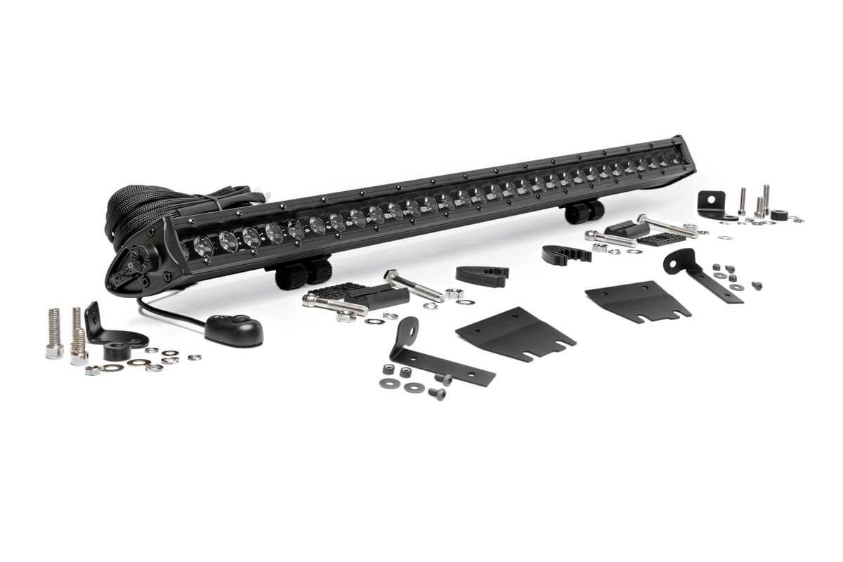 LED-Beleuchtungsset | Montage an der Motorhaube | 30 Zoll Schwarz, einreihig | Jeep Gladiator JT/Wrangler JL (18–26)