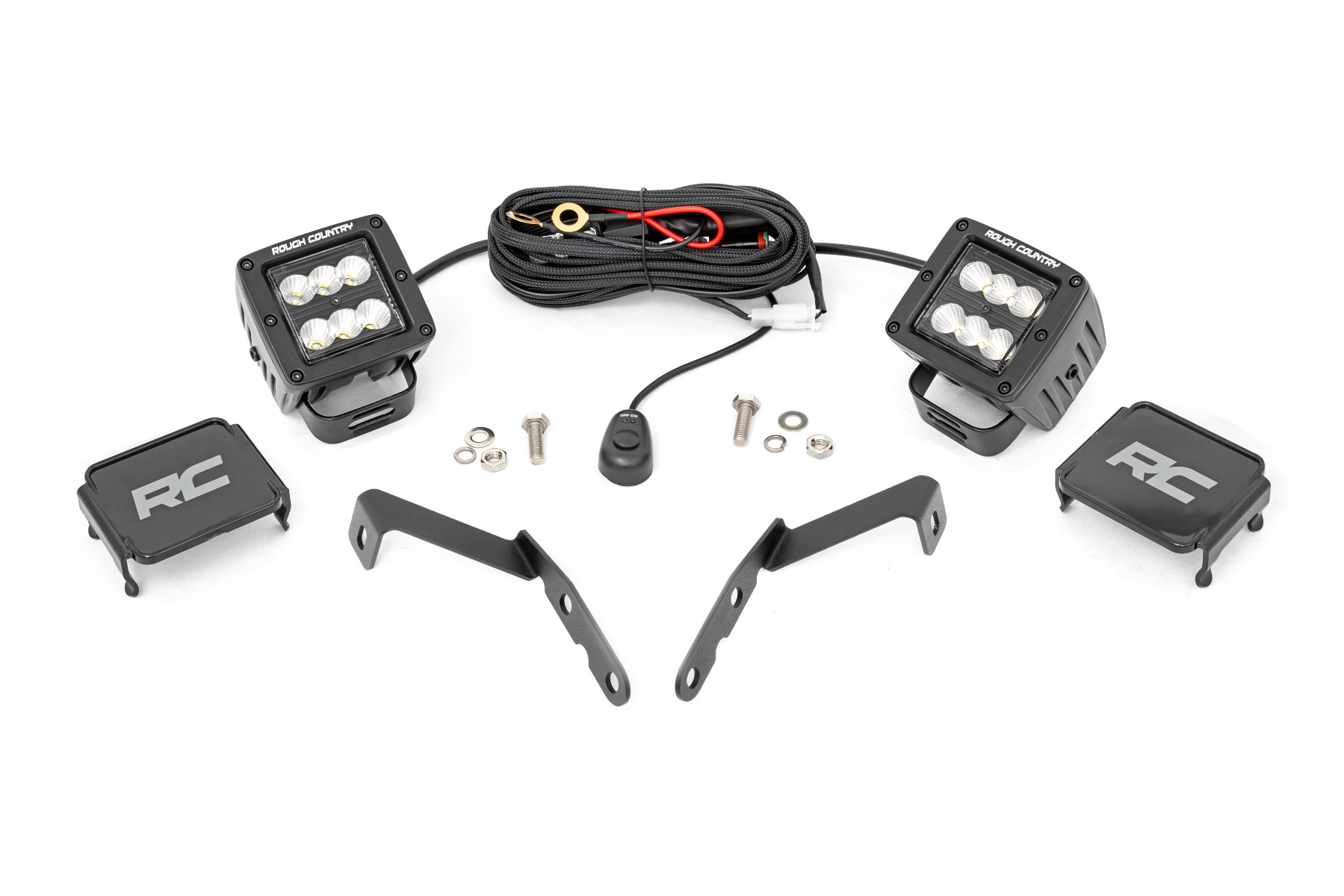 LED-Beleuchtungsset | Grabenmontage | 2" Schwarz, Paar | Flutlicht | Chevy 1500 & Chevy/GMC 2500HD/3500HD (07–14)