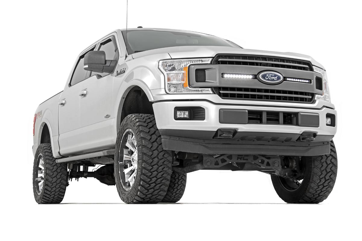 LED-Beleuchtungsset | Montage am Kühlergrill | 10 Zoll Schwarzes Slimline-Paar | Ford F-150 (18–20) — Bild 3