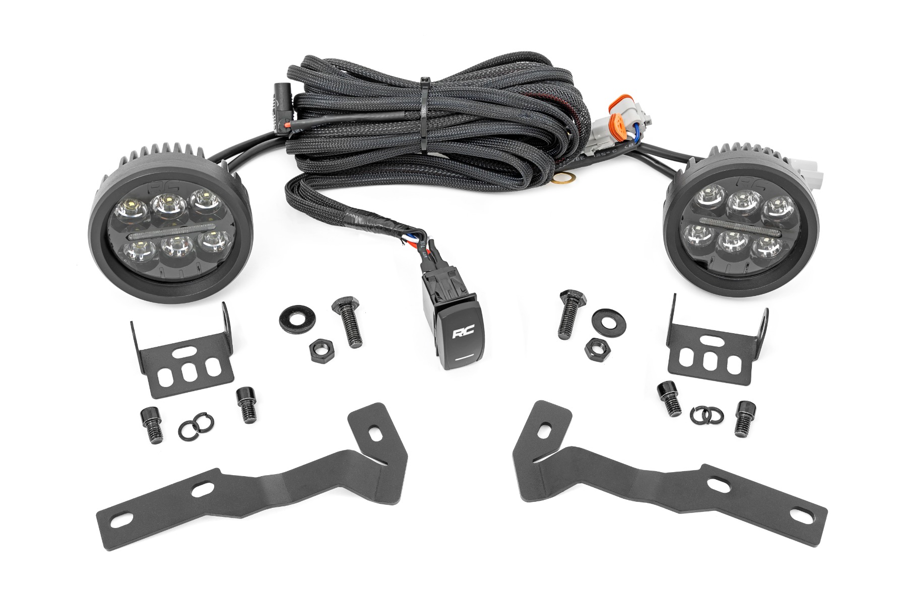 LED-Beleuchtungsset | Grabenmontage | Black Series Round | 3,5 Zoll | Gelbes Tagfahrlicht | Toyota Tacoma (2016–2023)