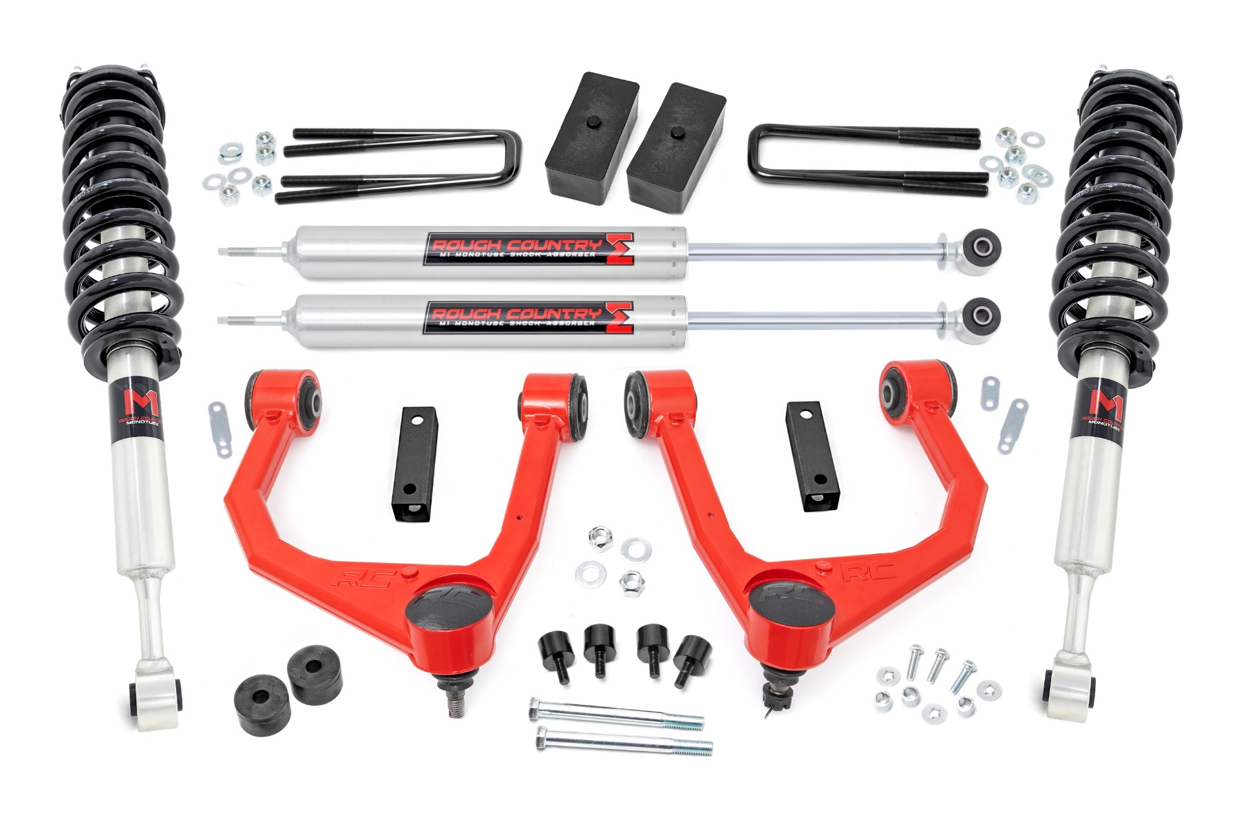 3,5-Zoll-Lift Kit | M1-Federbeine | Toyota Tundra 2WD/4WD (2007–2021) | Rote Ausführung