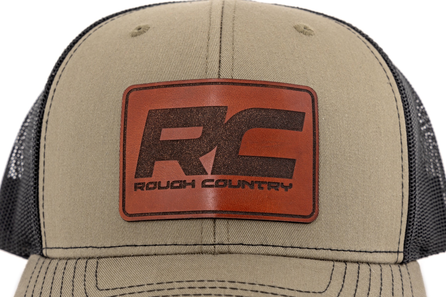 Rough Country-Kappe | Schwarzes Netzgewebe | Rough Country-Aufnäher | Braun/Leder – Richardson 112 — Bild 3