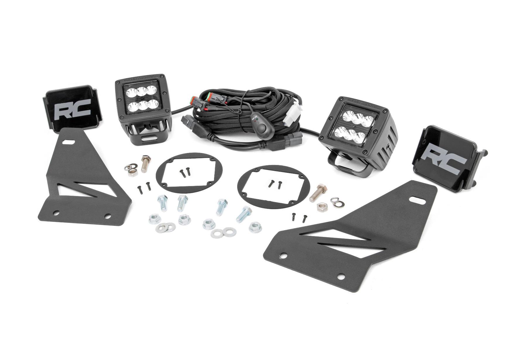 LED-Beleuchtungsset | Nebelscheinwerferhalterung | 2 Zoll Schwarz, Paar | Spot | Nissan Frontier (05–20)